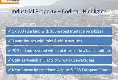 Brasov Nord, acces E60, teren 17000mp, 5600mp cladiri, D 155ml la DJ112A, - 20