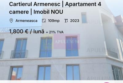 Armeneasca | 4 camere | 109 mp, mobilat utilat, boutique 2023, terasa - 1