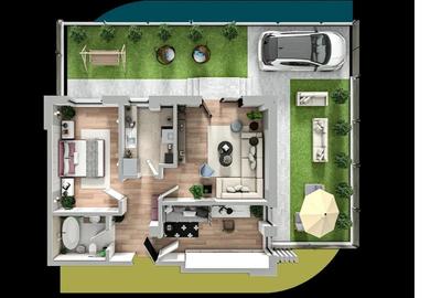 Apartament cu 3 camere, parter + curte proprie, Tip 5, ESQ Village3 - 2