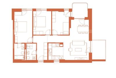 Apartament cu 4 camere semidecomandat în Semicentral