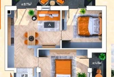 Apartament cu 3 camere semidecomandat în Apahida