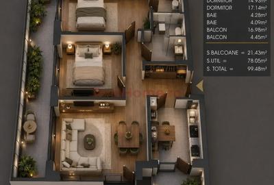 3 Camere | premium | 4 lifturi | 9 min Metrou | finalizat - 2