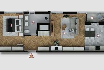 REA1026516 Apartament 2 camere Decebal Piata Muncii - 2