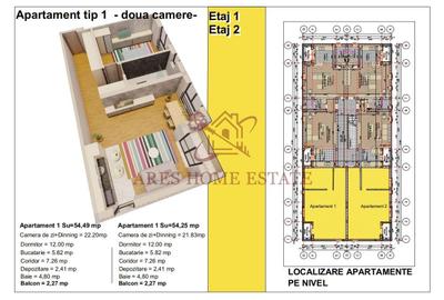 Apartamente cu 2 camere cu incalzire in pardoseala | 1 loc de parcare - 3