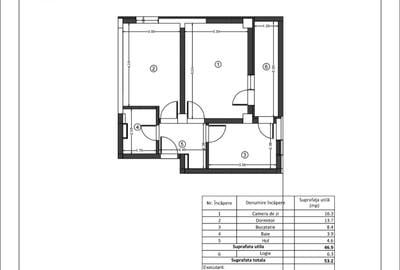 Apartament 2 camere 53mp+Terasa 30mp BLOC NOU - 1