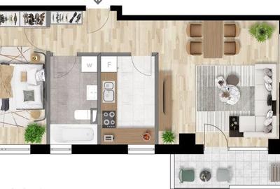 Apartament cu 2 camere decomandat în Între Lacuri