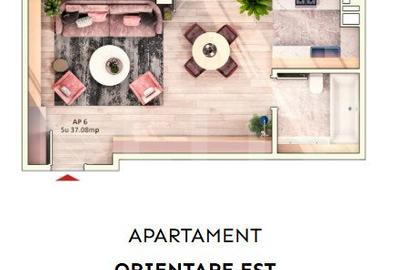 Apartament 1 camera, 37 mp, balcon, parcare subterana - 1