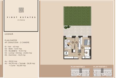 Apartament cu 2 camere decomandat în Pipera