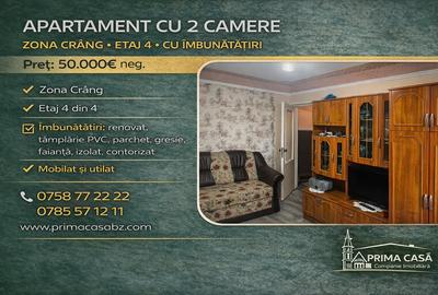 Apartament cu 2 camere ~ zona Crang ~ etaj 4 ~ cu imbunatatiri ~ Pret: 50.000€ - 1