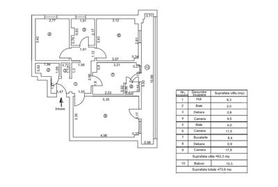 Apartament 3 camere, Str. Brăilei, Etaj 5/10, suprafata 74 mp. - 4
