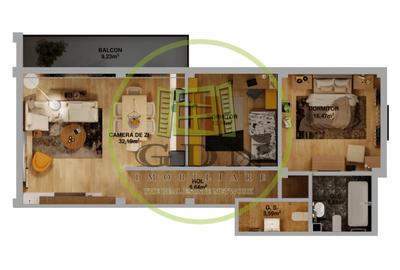 Apartament 3camere, open-space, 83mp, Cartier Veterani, Parcul Nicolae Romanescu - 9