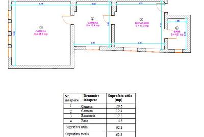 Apartament 2 camere – Centrul Istoric, str.Tribunei – Etaj 2 – 62.8 mp - 12