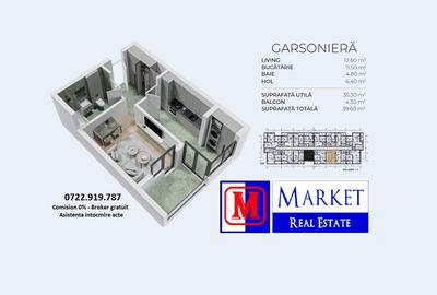 Garsoniera decomandata - Metrou Berceni (1,2 km) - 1