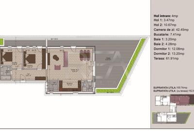 Apartament cu 3 camere semidecomandat în Timpuri Noi