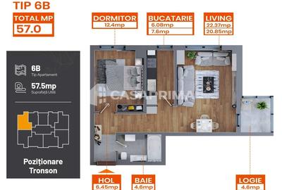 Bloc nou Dacia - Pacurari, apartament 2 camere decomandat, de la 93.900 euro - 10