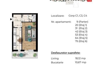 Metrou Berceni zona noua - garsoniera 45mp - 11
