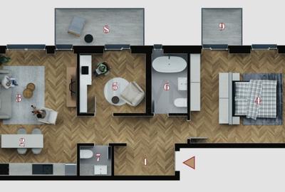 REA1026531 Apartament 3 camere Decebal Piata Muncii - 2