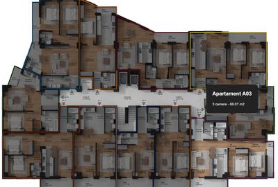Ap. 3 camere, 2 bai, bucatarie separata, balcon, 83m,decomandat! - 5