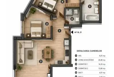 Apartament 3 camere, balcon 7,40mp I Metrou Bucur Obor Icomision 0% I - 8