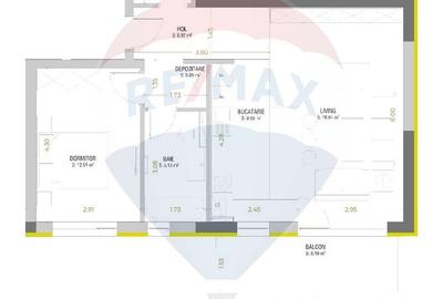 Apartament de 2 camere, 57.2 utili | Urban Plaza - 14