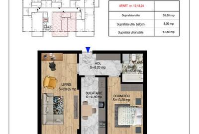 Apartament cu 2 camere decomandat în Theodor Pallady