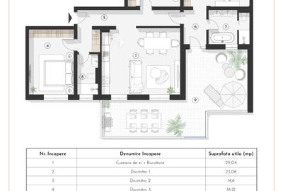 Apartament tip PENTHOUSE, 4 camere de vânzare, imobil dotat cu LIFT . - 5