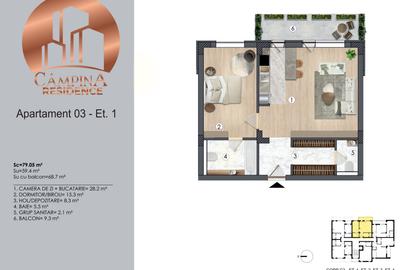 Apartament cu doua camere Campina Residence cu TVA 21% - 7