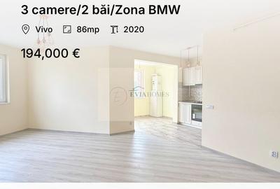 Apartament cu 3 camere semidecomandat în Florești