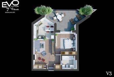 AP. 2 CAMERE | TERASĂ | 3 VARIANTE | SHOPPING CITY SIBIU | Evolution Apartments - 12
