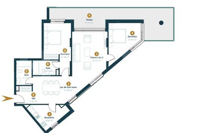 Apartament 3 camere 88 mp Terasa 36 mp etaj intermediar, Între Lacuri - 6