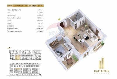 Apartament cu 2 camere decomandat în Tractorul