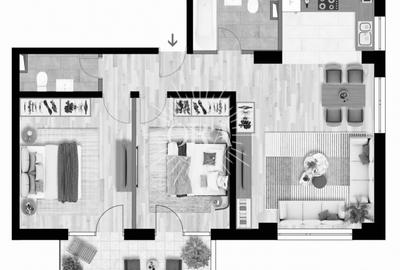 APARTAMENT 3 CAMERE SEMIFINISAT DE VANZARE | INTRE LACURI - DUNARII | BLOC NOU - 1