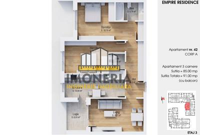 Empire Residence Tornadei 2 – Comision 0% – 3 camere premium, metrou 1 Decembrie - 9