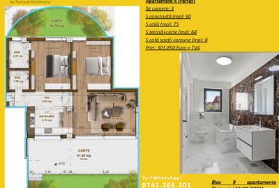 Apartament premium cu 3 camere și curte proprie spectaculoasă de 64 mp - 9
