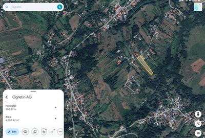 Teren intravilan construibil 4.149 mp, 28 m front – Ogretin (Drajna), utilități - 6