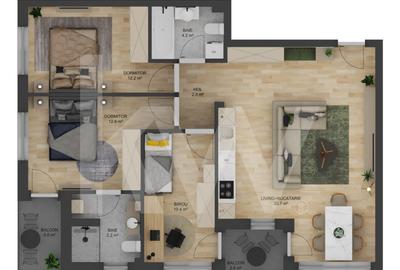 Apartament 4 camere - Tip II - 91,14 mp - Doamna Stanca - COMISION O CUMPĂRĂTOR - 1