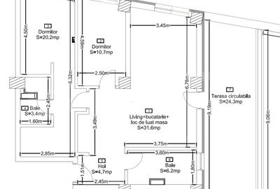 Apartament 3 camere, 2 bai, 77mp, terasa, bloc nou, zona Corneliu Coposu - 7