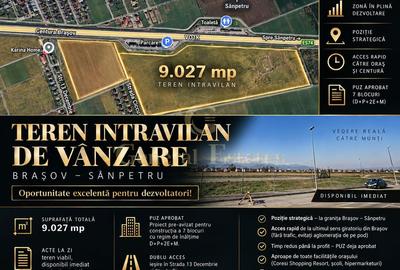 Teren Construcții intravilan de 9027 mp, în Sânpetru