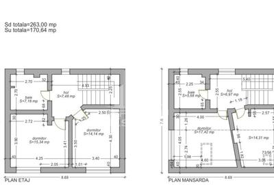 Casa individuala, 6 camere, 3 bai, garaj,acces auto, teren de 411 - 23