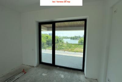 Apartament 2 camere 86 mp total | Terasă 20 mp cu vedere frontală lac Straulesti - 4