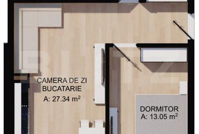 Apartament cu 2 camere semidecomandat în Florești