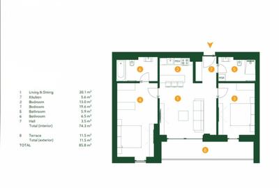 The Ivy | 3 camere 86 mp| parcare subterana | Jandarmeriei - 2