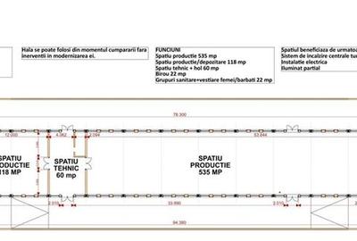 Spațiu industrial, 800 mp în Horlești (Rediu)