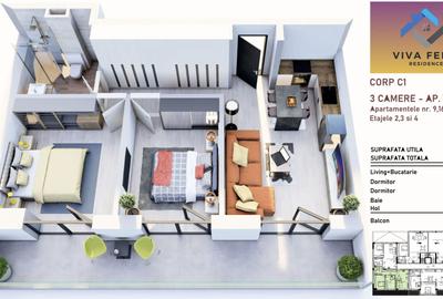 Apartament 3 camere, finisat, VIVA FELIX RESIDENCE - 8