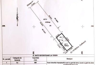 Teren de 500mp cu deschidere dublă 14/35m, strada principală Ciofliceni! - 7