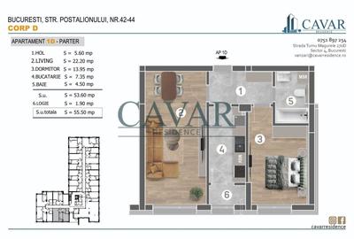 Apartament cu 2 camere decomandat în Brâncoveanu