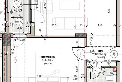 Apartament cu 2 camere semidecomandat în Florești