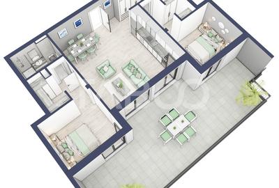 Apartament cu 3 camere decomandat în Turnișor