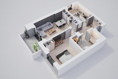 Apartament 2 camere, incalzire in pardoseala, ansamblu nou - 6