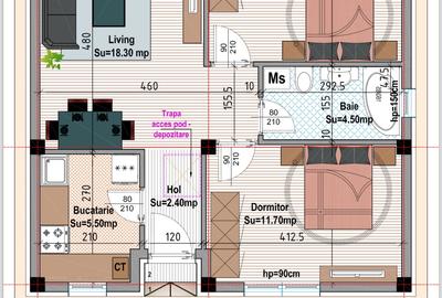 Casa  pe parter 3 cam+Pod.Teren 210mp. - 20